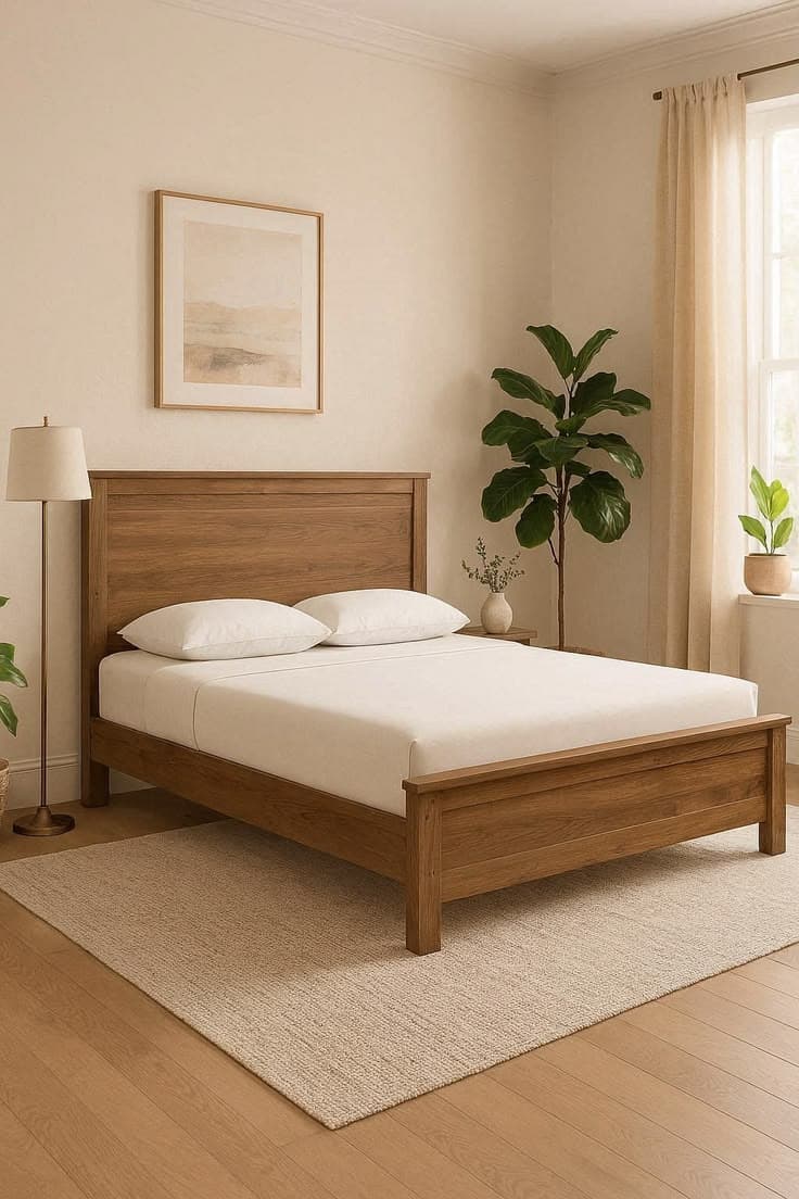 Tuscany Solid White Oak King Bed