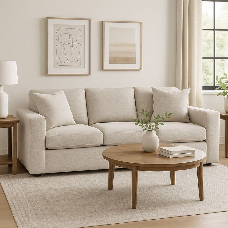 Tailored Fabric 3-Seater Sofa