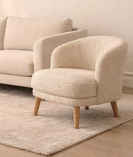Nordic Bouclé Rounded Accent Chair