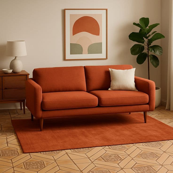 Tailored Terracotta 2-Seater Sofa