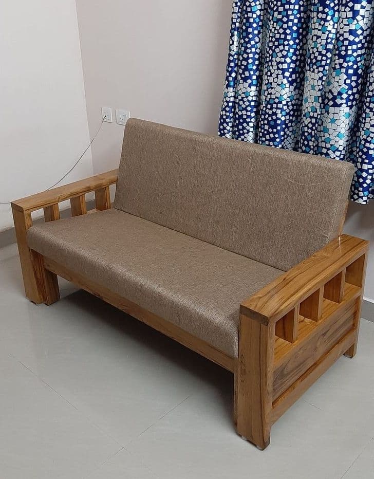Oslo Craftsman Exposed Wood 2-Seater Sofa