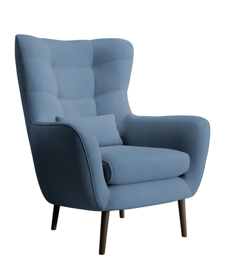 Vence Classic Slate Blue Wingback Armchair