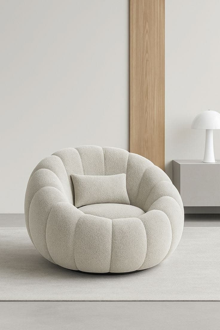 Luna Scalloped Bouclé Lounge Chair