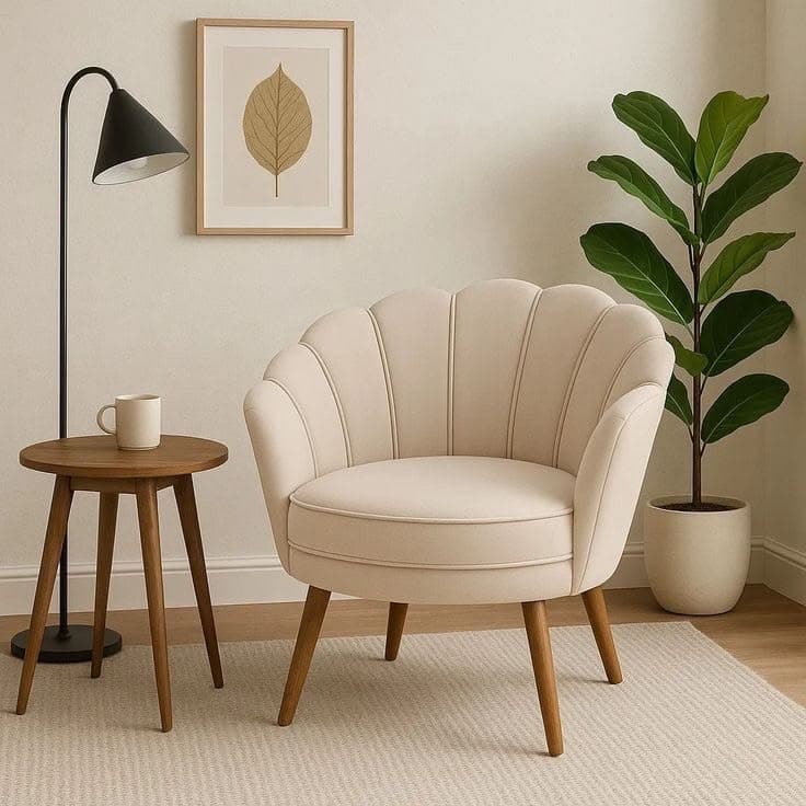 Shell Back Mid-Century Accent Chair
