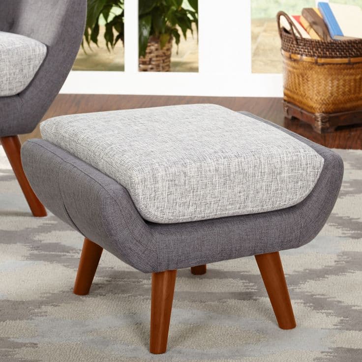 Nordic Mid-Century Accent Ottoman