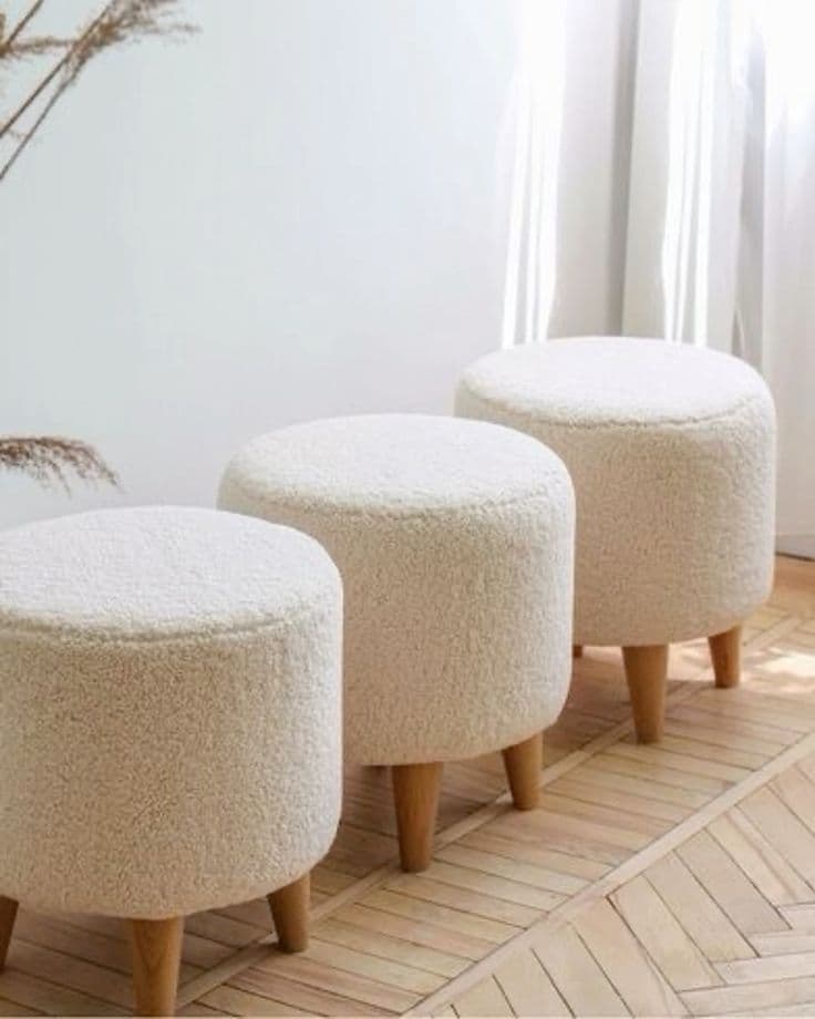 Cloud Bouclé Accent Stool
