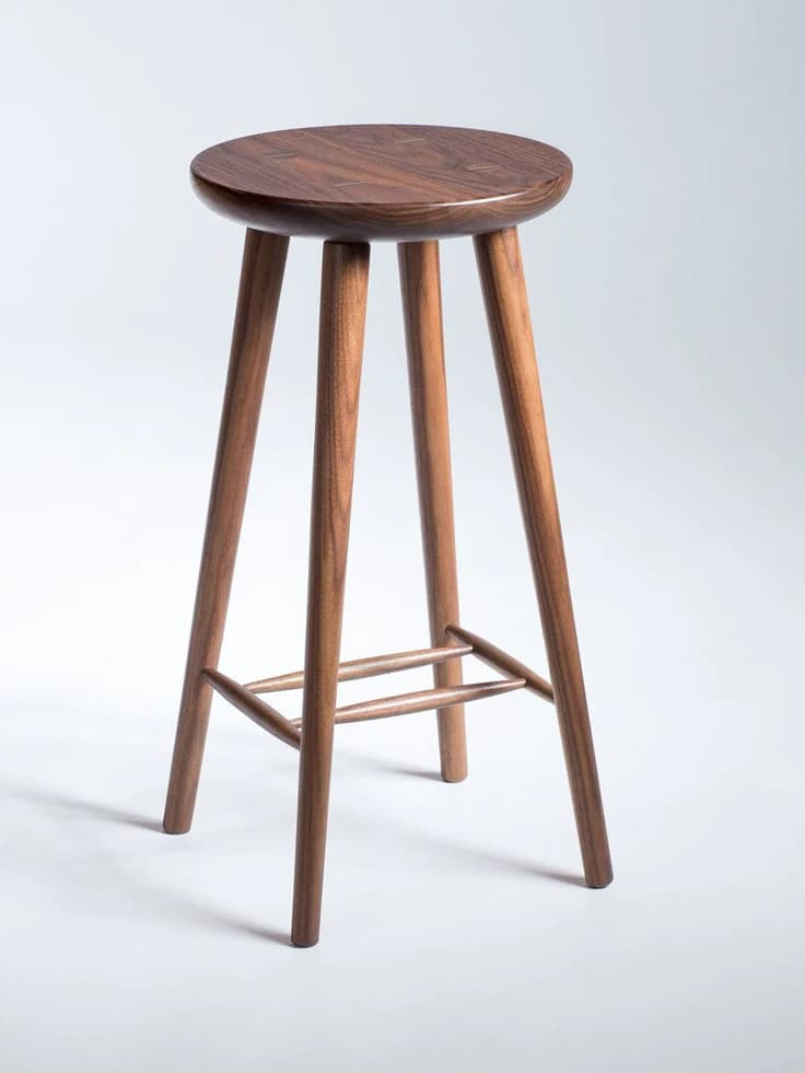 Handcrafted Solid Walnut Counter Stool