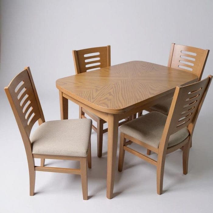 Contemporary Slotted-Back Dining Set
