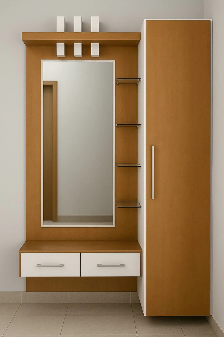 Integrated Vanity and Tall Storage Unit