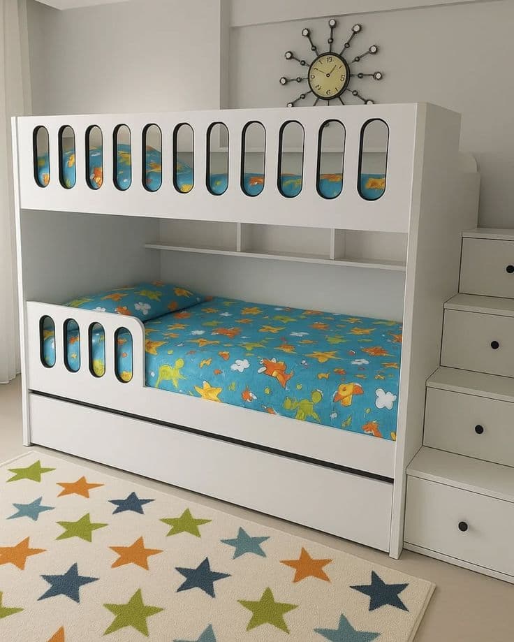 Bunk Bed with Integrated Staircase Storage