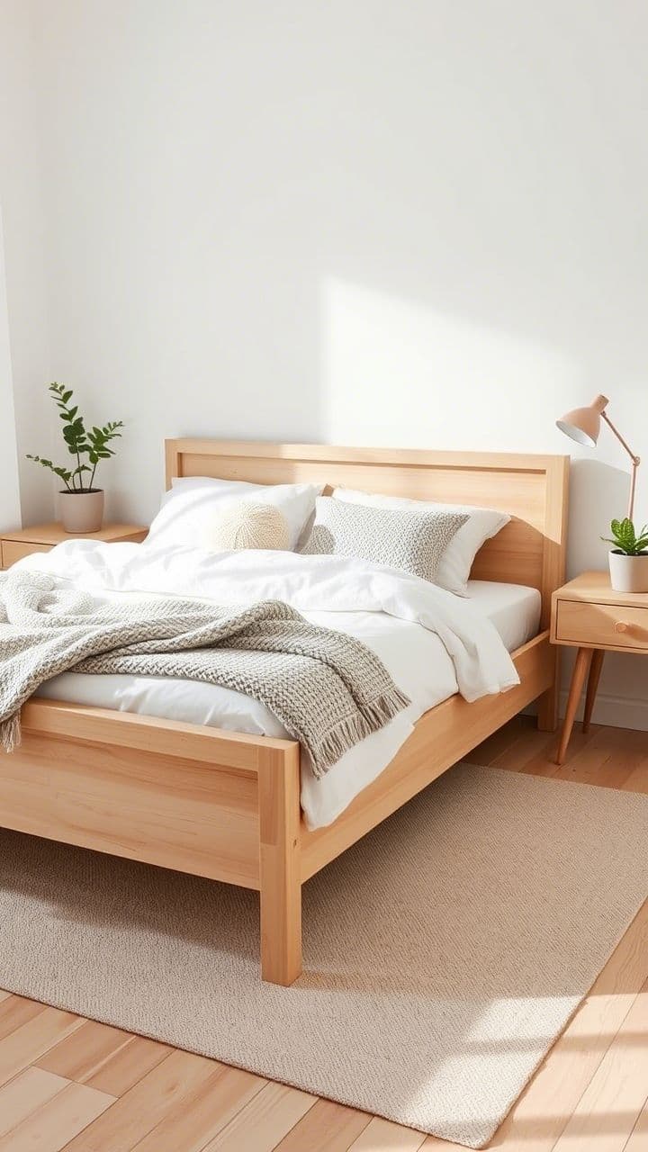 Nordic Minimalist Solid Maple Platform Bed