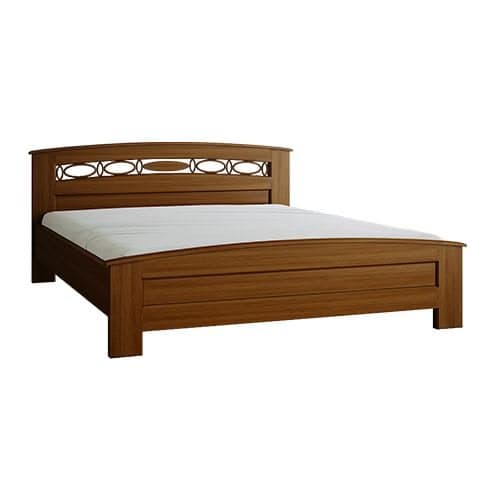 Oval-Motif Solid Walnut Bed