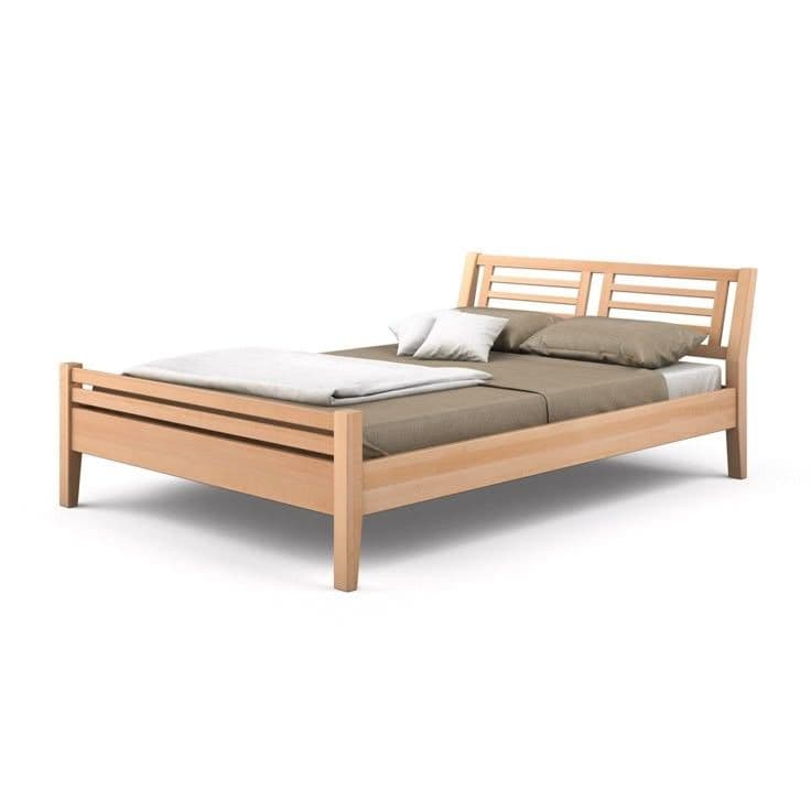 Nordic Slat-Back Solid Beech Bed
