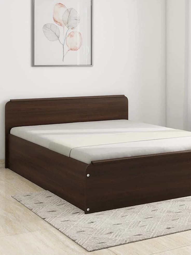 Classic Walnut Storage Platform Bed